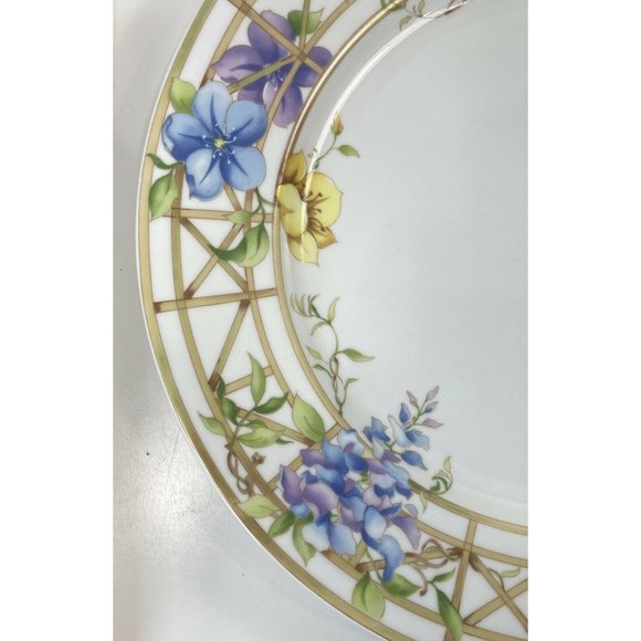 Christopher Stuart FRENCH TRELLIS White Floral Chop Plate Round Platter Dish 12" - Picture 3 of 6